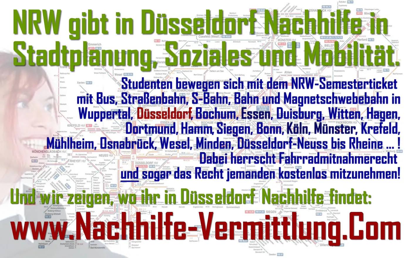 NRW, Nahverkehr in und um Düsseldorf VRR/NRW/ Düsseldorf Nachhilfe