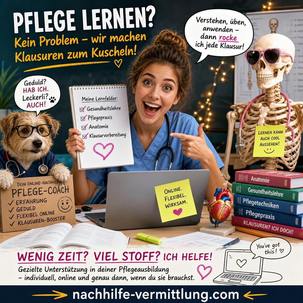 Nachhilfe Gesundheitslehre, Pflege, Pflegeausbildung, Pflegefachfrau, Krankenpflege Stapelfeld